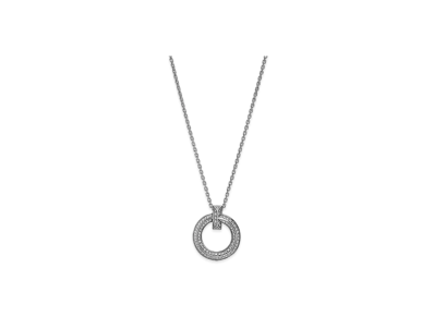 Tiffany & Co. T1 Narrow Circle Pendant with Pave Diamonds "White Gold"