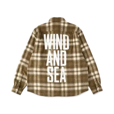 WIND AND SEA Military Surplus Plaid Shirt "Brown"