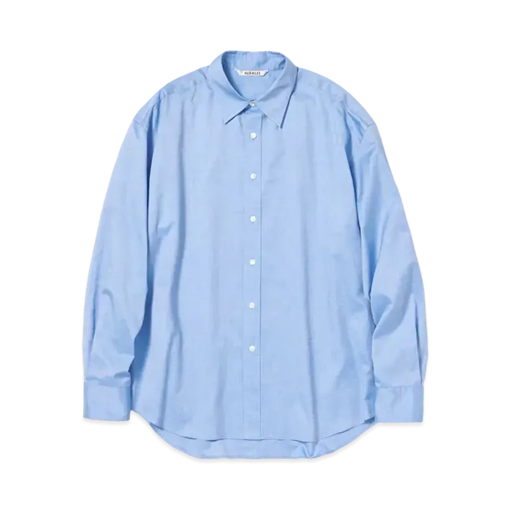 AURALEE FINX OX CHAMBRAY SHIRTS "Blue"