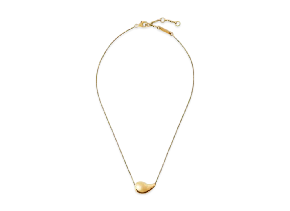 Bottega Veneta Drop Pendant Necklace "Yellow Gold"