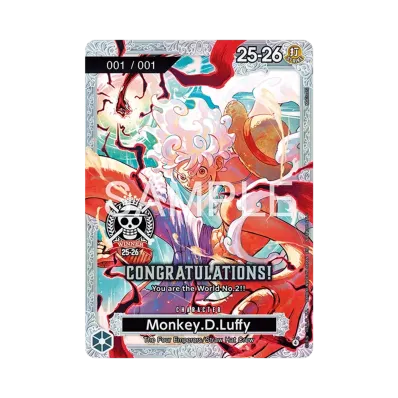 モンキー・D・ルフィ :シリアルナンバー入り :準優勝記念品 (プロモーションカード「チャンピオンシップ25-26 ワールドファイナル」)