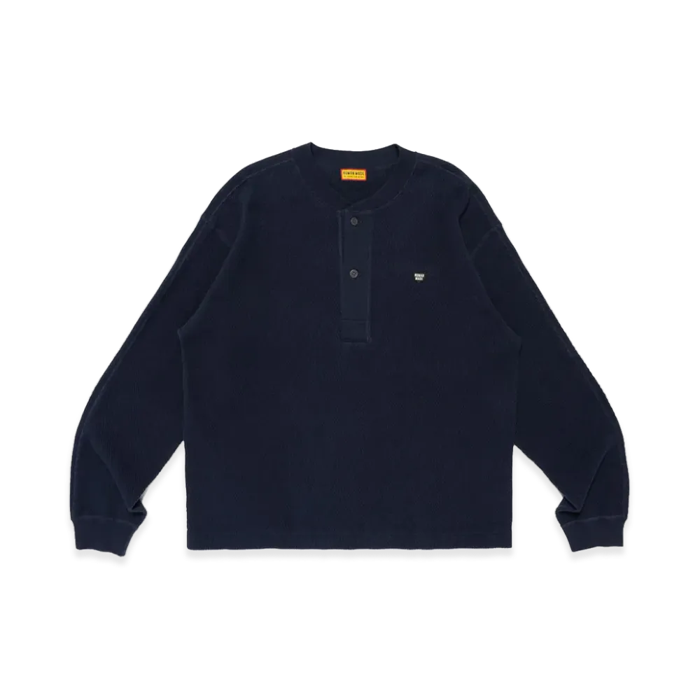 HUMAN MADE Henley Neck Shirt "Navy"