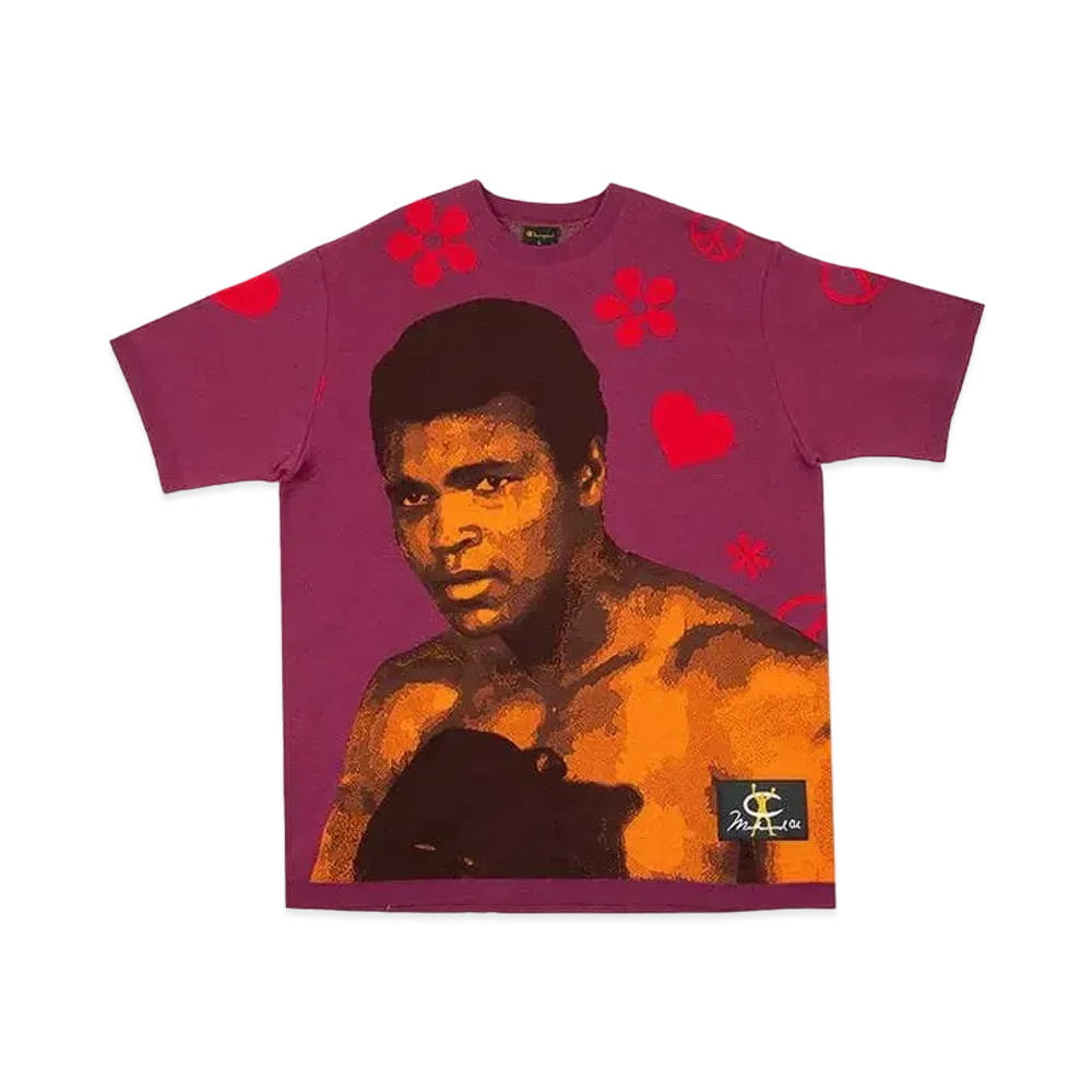 Just Don Champion x Muhammad Ali Plaited Jersey Tee "Bordeaux"