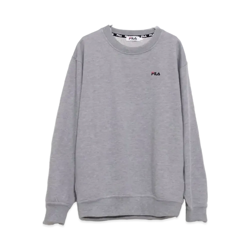 FILA One Point Big Silhouette Embroidered Logo Sweatshirt Sweatshirt Fleece "AshGray"