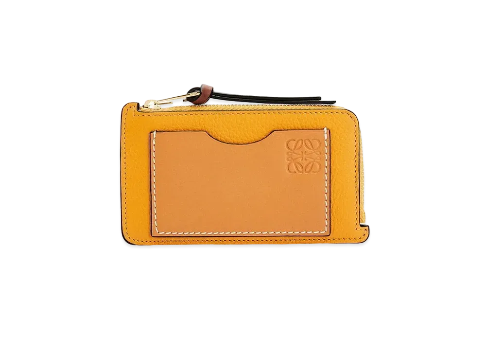 LOEWE Coin Cardholder In Soft Grained Calfskin "Sunflower/Honey"