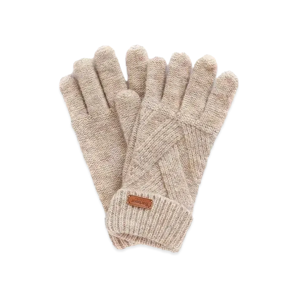 Barbour Dace Cable Knit Gloves "Beige"