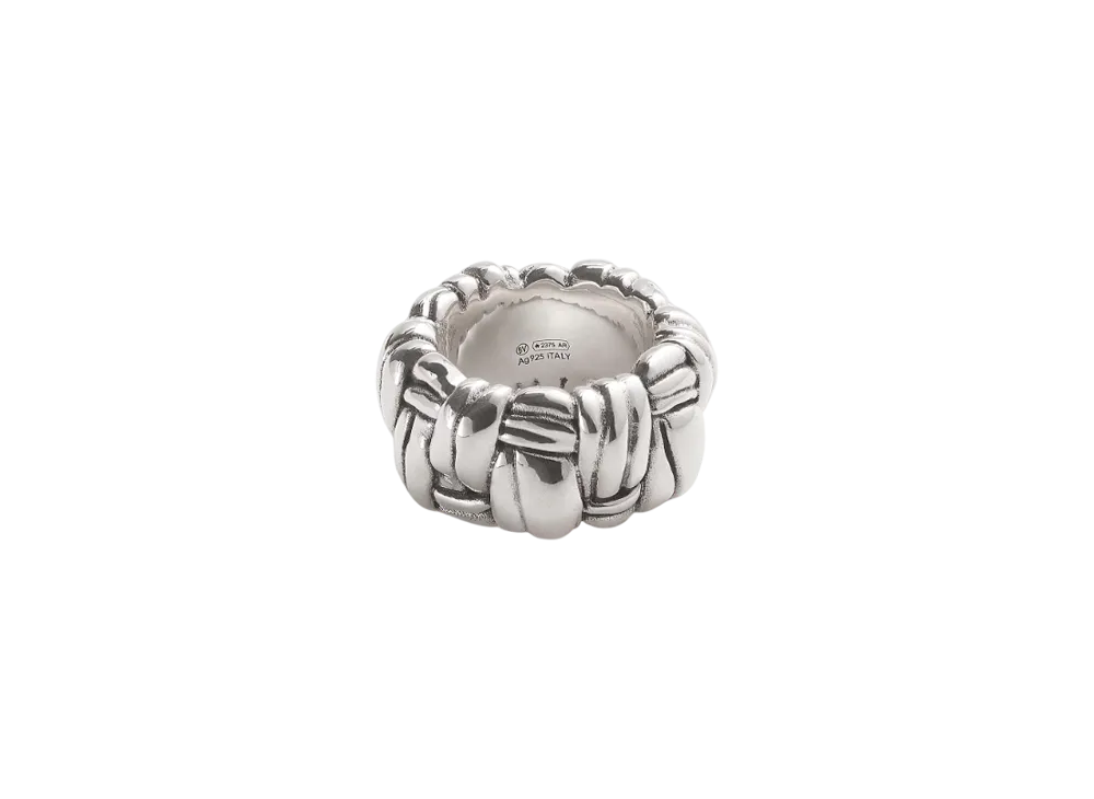Bottega Veneta Pleat Ring "Silver"