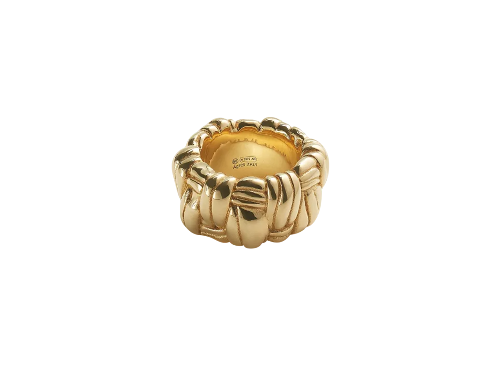 Bottega Veneta Pleat Ring "Yellow Gold"