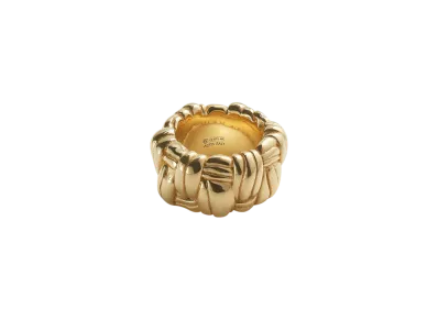 Bottega Veneta Pleat Ring "Yellow Gold"