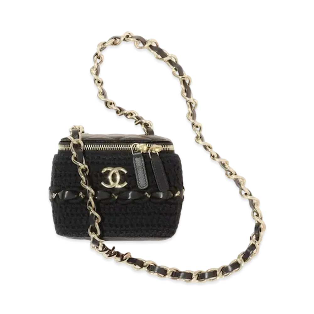 CHANEL Small Vanity Case Lambskin & Croche "Black"