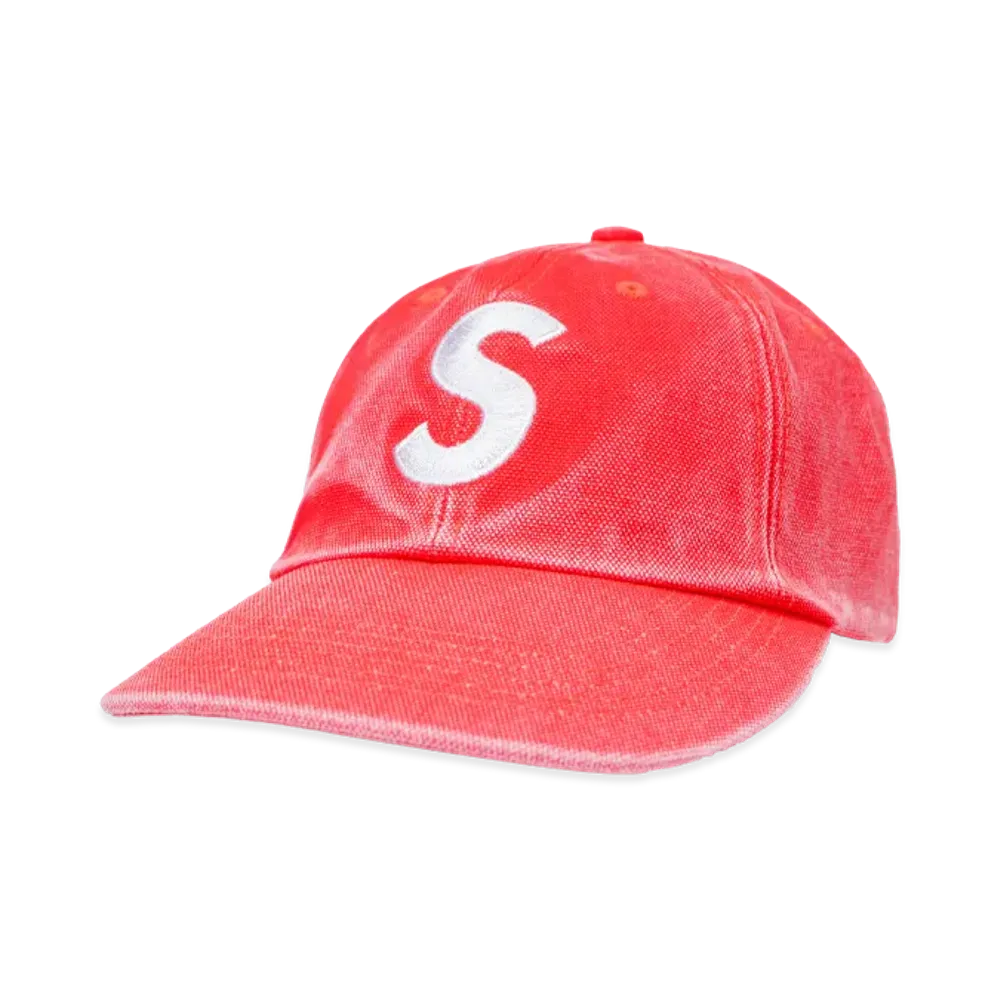 Supreme Pigment Coated Canvas S Logo 6-Panel "Red"