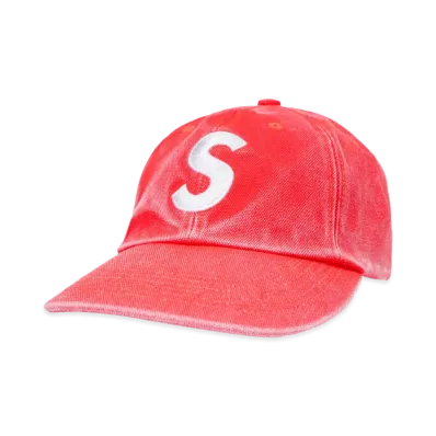 Supreme Pigment Coated Canvas S Logo 6-Panel "Red"
