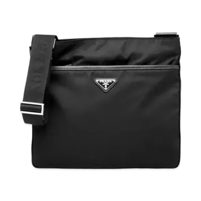PRADA Nylon and Saffiano Leather Bag with Strap "Black"