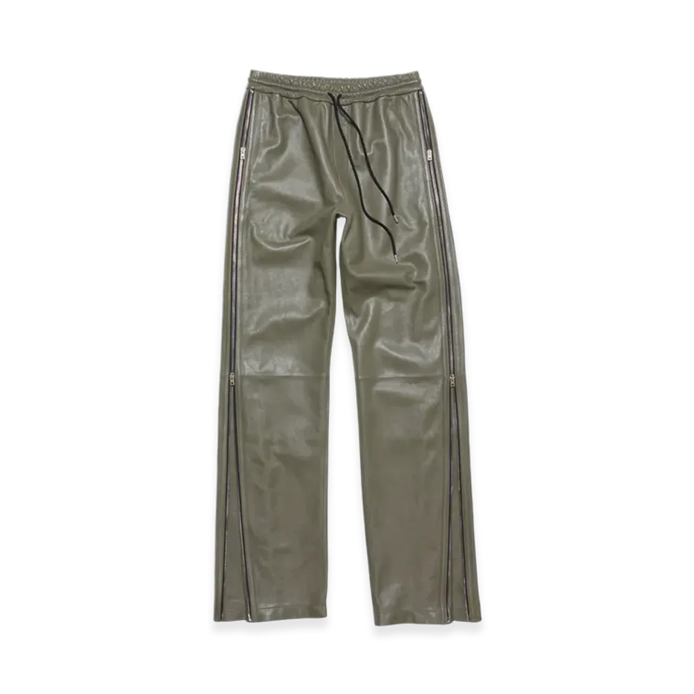 Acne Studios Leather Trousers "Dusty Green"