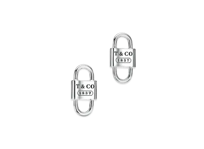 Tiffany & Co. Tiffany 1837 Small Double Lock Stud Earrings "Sterling Silver"