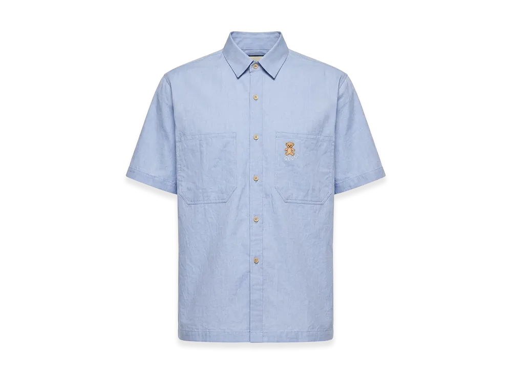 GUCCI Shirt with Bear On Pocket "Lightblue"
