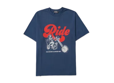 HYSTERIC GLAMOUR Ride A Motorcycle T-Shirt "Navy"