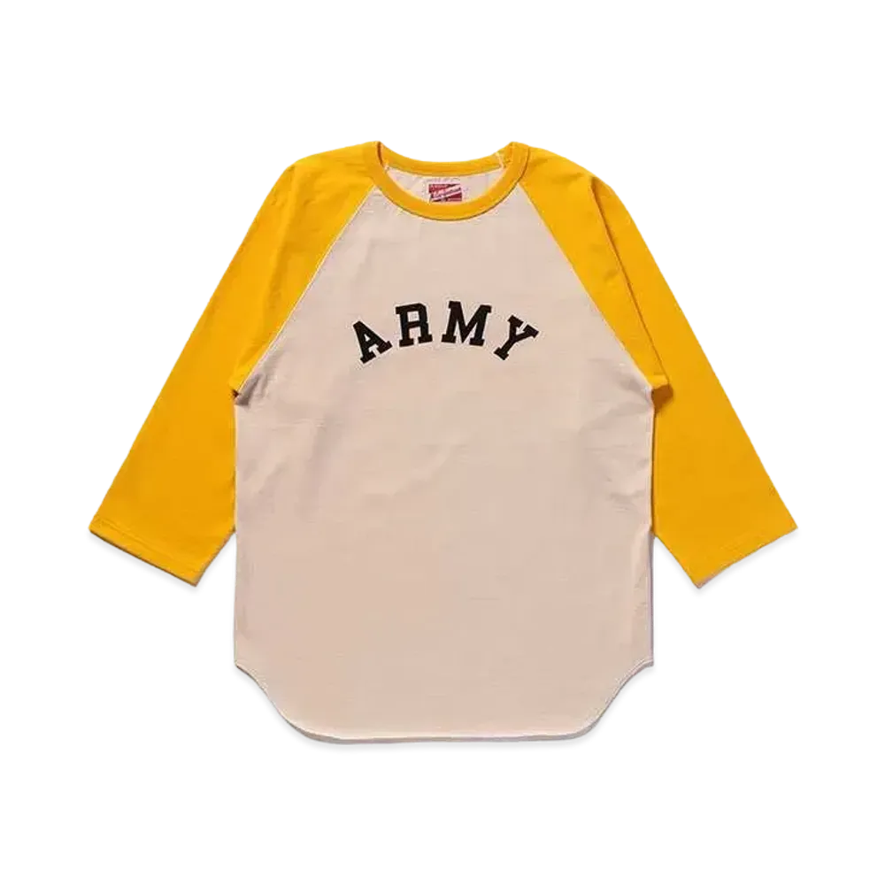 THE REAL McCOY'S Military Baseball Tee / Army "Ecru x Yellow"