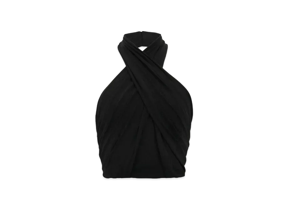Saint Laurent Women's Halter Top in Stretch Jersey "Black"