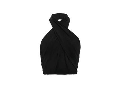 Saint Laurent Women's Halter Top in Stretch Jersey "Black"
