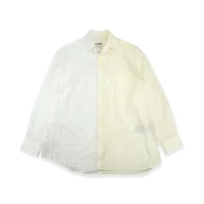 MM6 Maison Margiela Numeric Asimmetric Shirt "White/Beige"