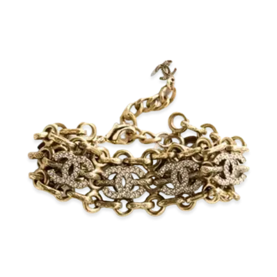 CHANEL Bracelet Metal & Diamantes "Gold/Crystal"