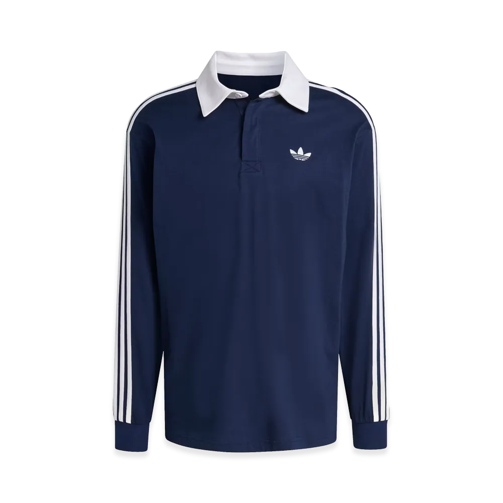 adidas 3-Stripes Rugby Long Sleeve Polo Shirt "Night Indigo"