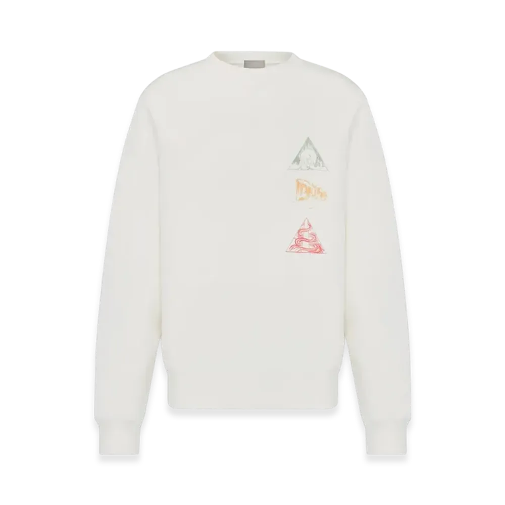 Dior Relaxed-Fit Organic Cotton Fleece Sweatshirt "White"