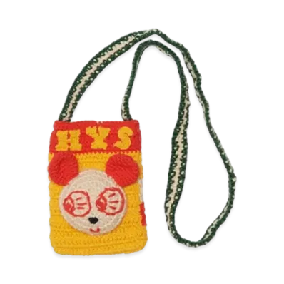 HYSTERIC GLAMOUR Hand-Knitted Mini Sacoche "Green"