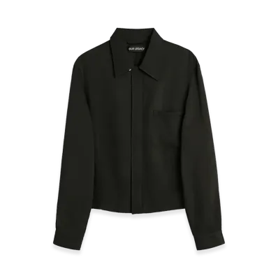 OUR LEGACY Sift Zip Shirt "Ashen Black Warmth Viscose"