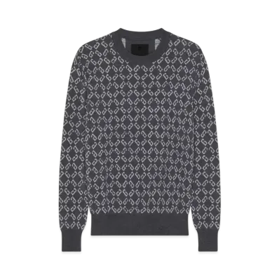 GIVENCHY Sweater In Monogram 72 Jacquard "Medium Gray"