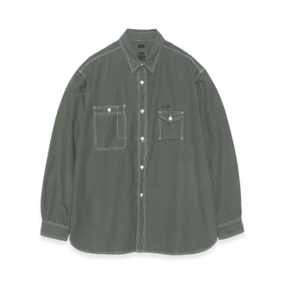 nanamica Regular Collar Chambray Shirt "Gray"