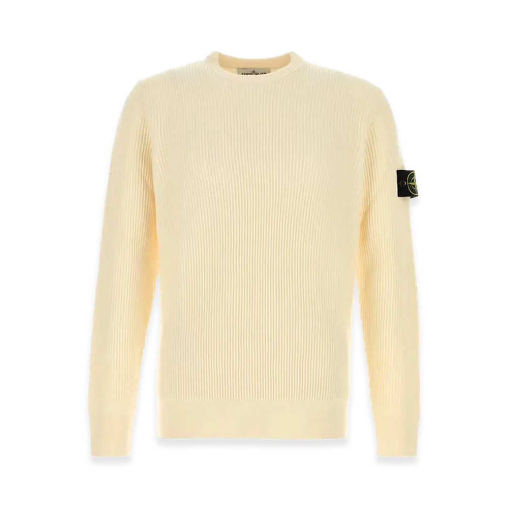 Stone Island Cream Wool Sweater "White"
