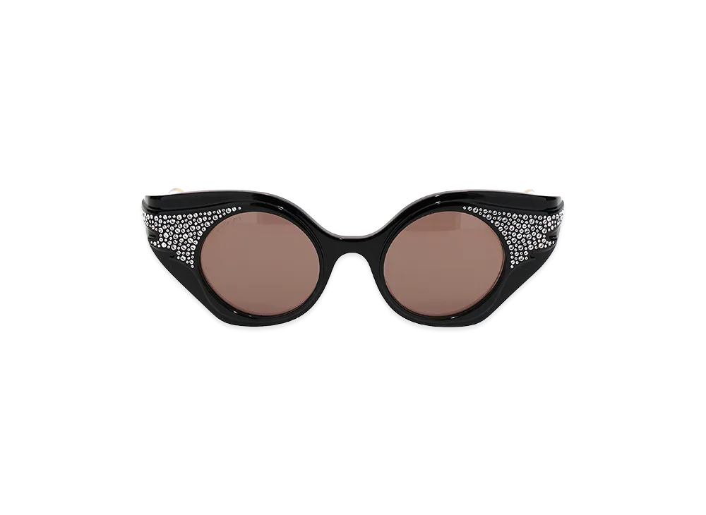GUCCI Women's Cat Eye Sequin Sunglasses. "Black"