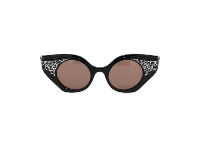 GUCCI Women's Cat Eye Sequin Sunglasses. "Black"