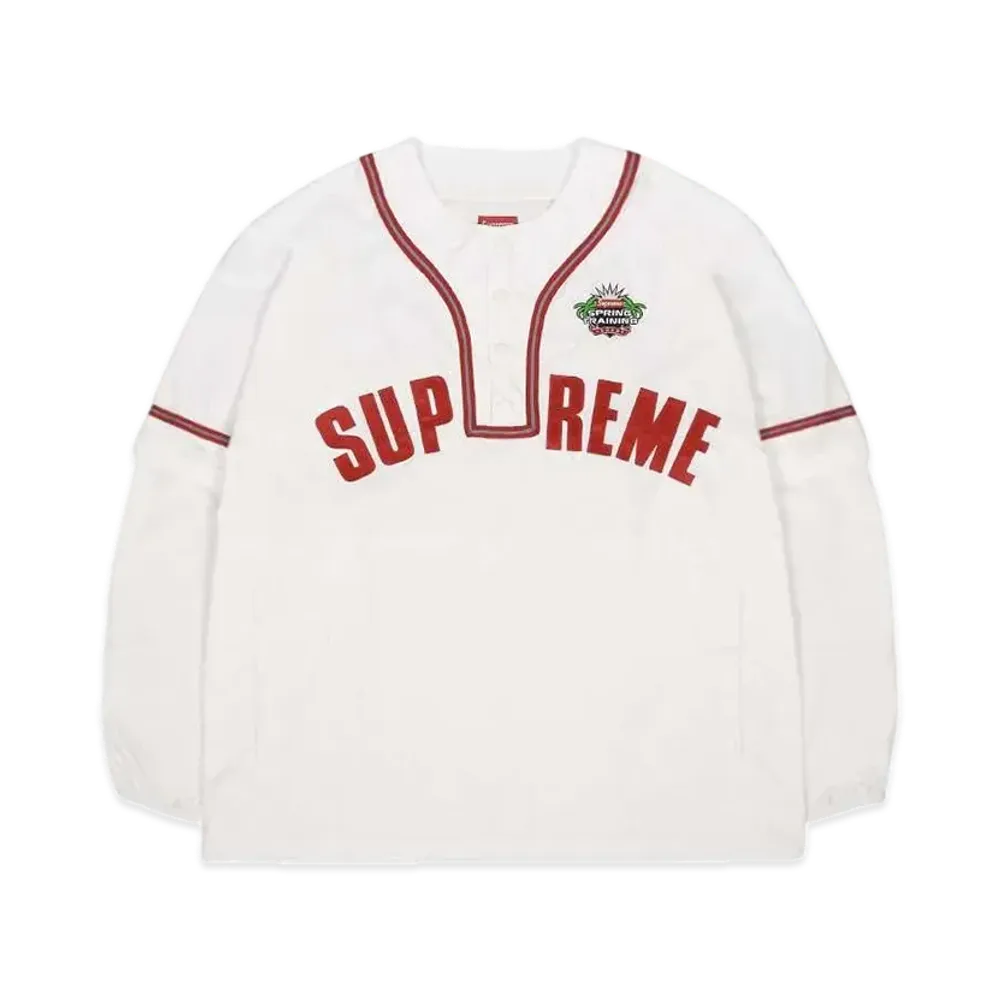 Supreme Snap-Off Sleeve L/S Baseball Top "White"