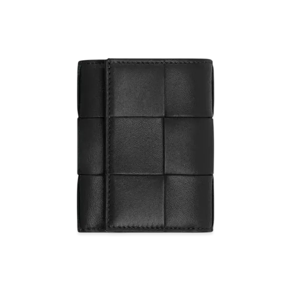 Bottega Veneta Cassette Tri-Fold Zip Wallet "Black"
