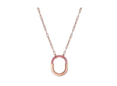 Tiffany & Co. Tiffany Lock Small Pendant with Sapphires 18K "Rose Gold"