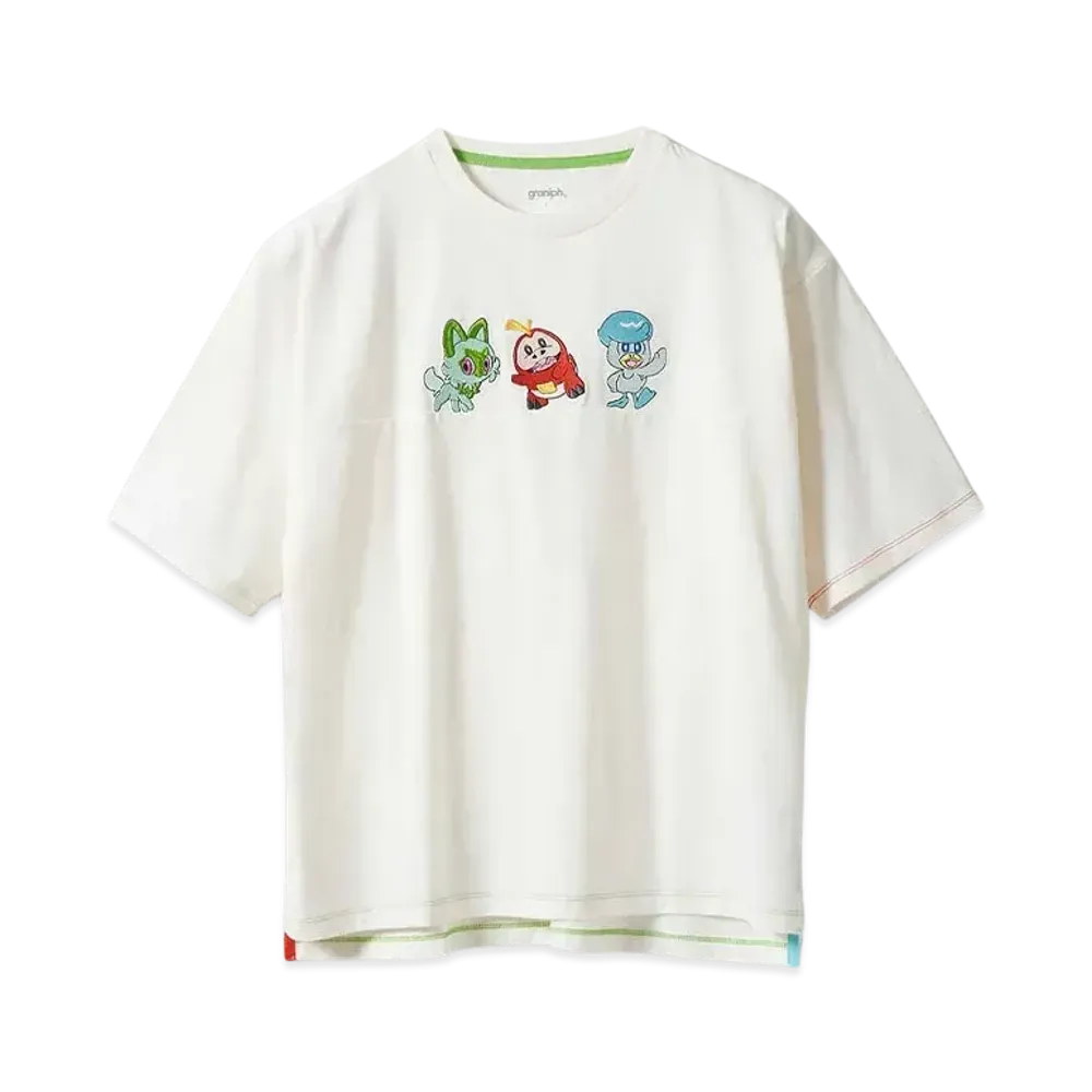 graniph x Pokemon Nyaoha & Hogaeta & Kwassu Big Silhouette T-Shirt "Off White"