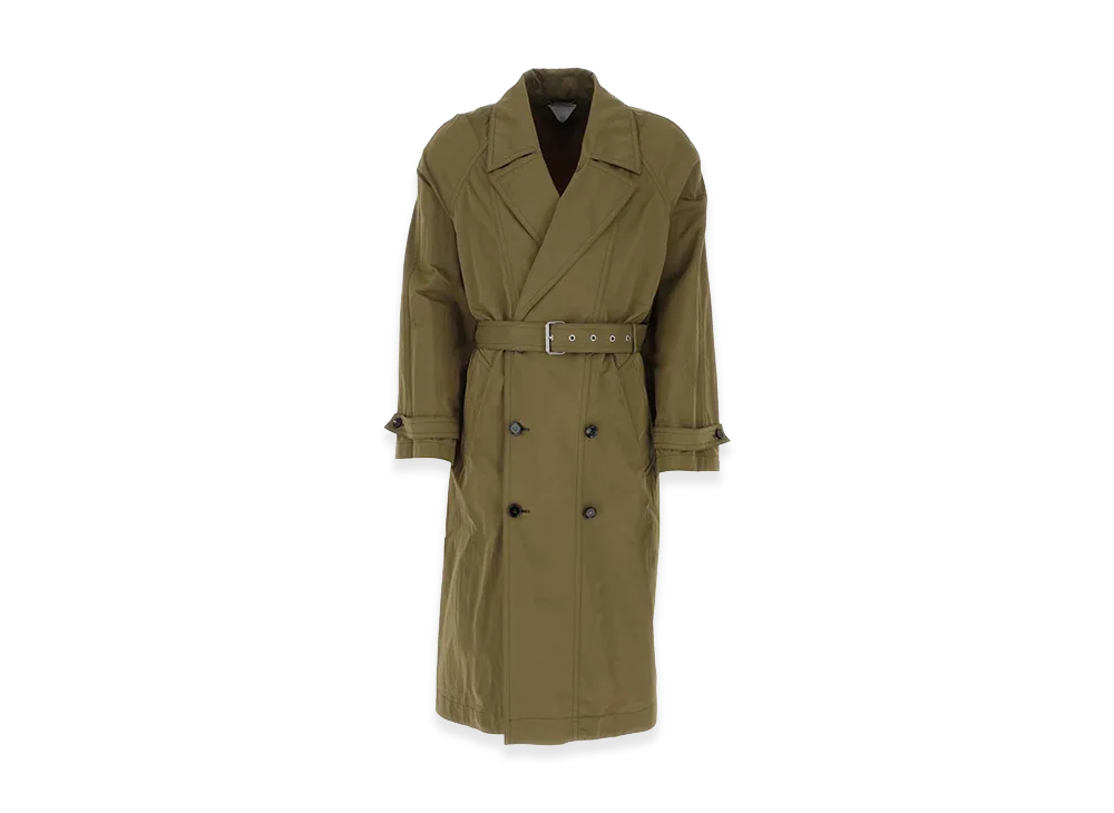 Bottega Veneta Nylon Trench Coat "Olive Green"