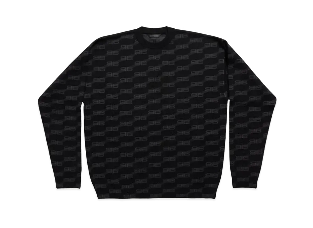 BALENCIAGA BB Monogram Sweater Nero "Black/Grey"