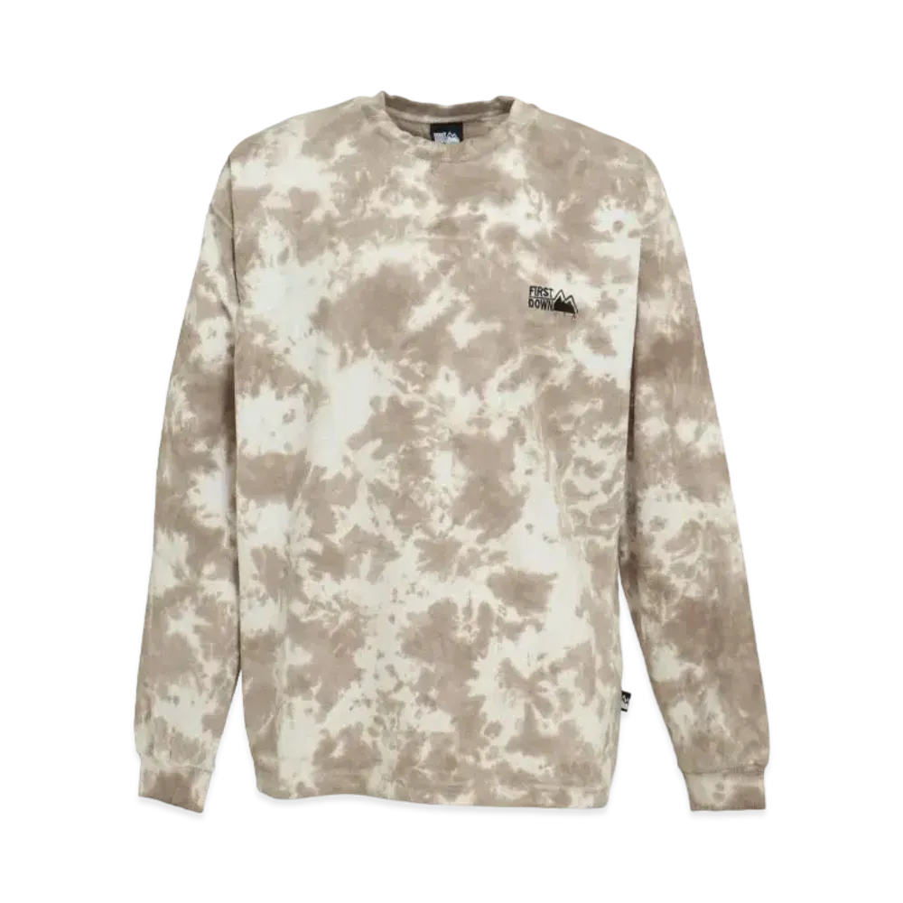 FIRST DOWN TIE DYE L/S T "Taupe"