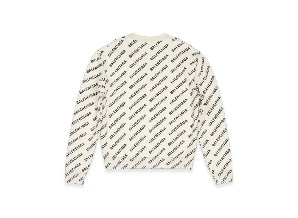 BALENCIAGA Women's Mini Allover Logo Sweater "Off White"