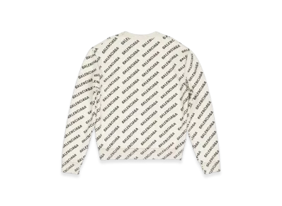 BALENCIAGA Women's Mini Allover Logo Sweater "Off White"