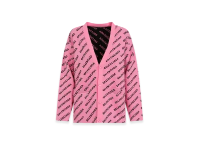 BALENCIAGA Women's All Over Cardigan "Pink Black"