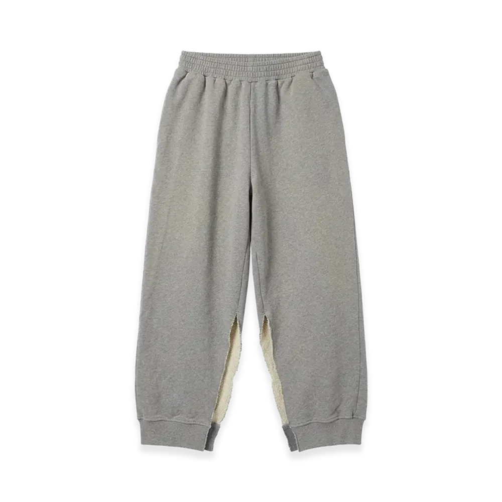 MM6 Maison Margiela Side-Slit Cut-Off Sweat Pants "Grey"