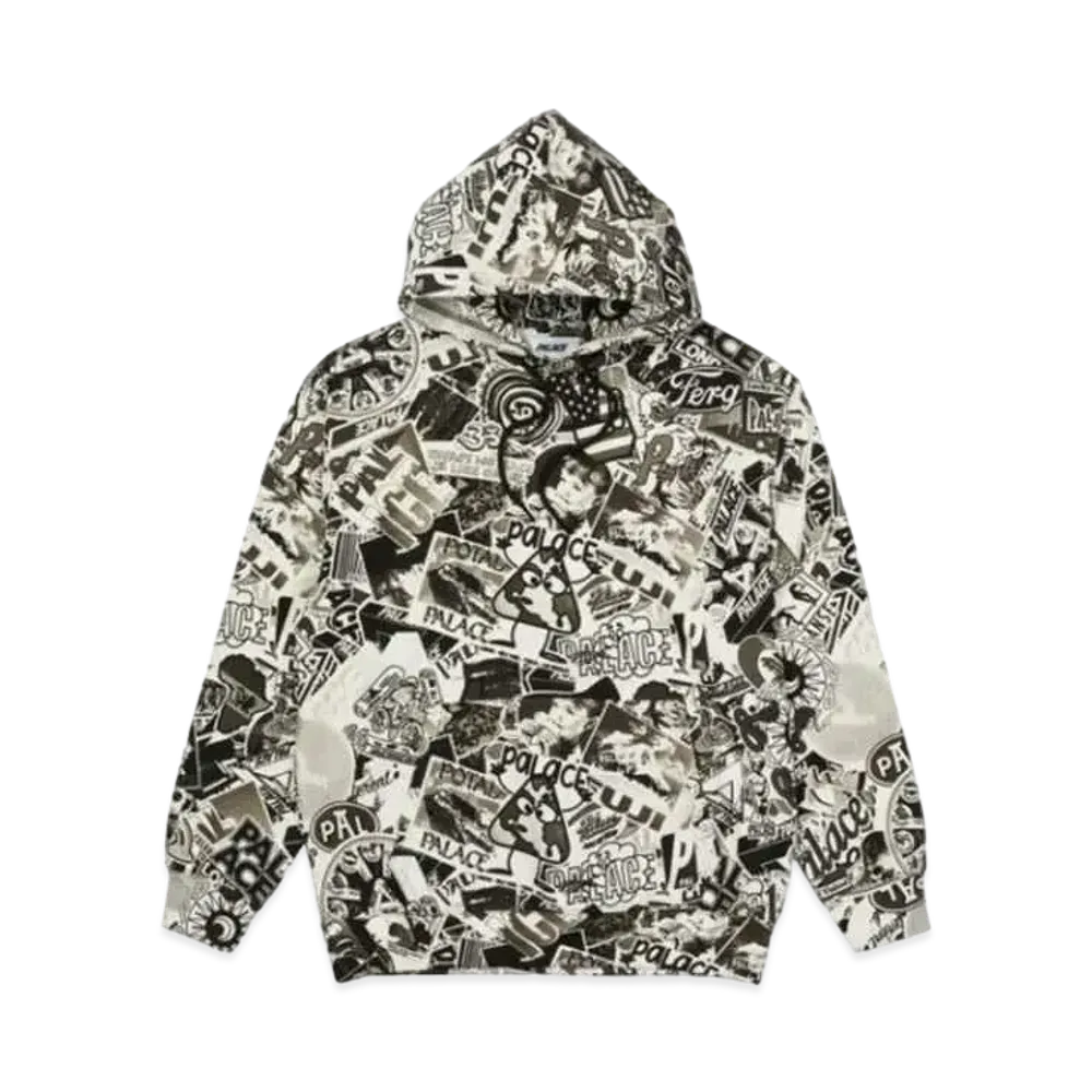 PALACE STICKER PACK HOOD "Black White"