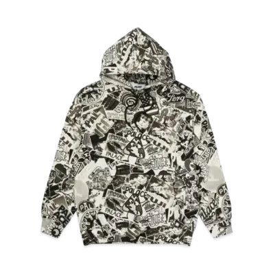 PALACE STICKER PACK HOOD "Black White"