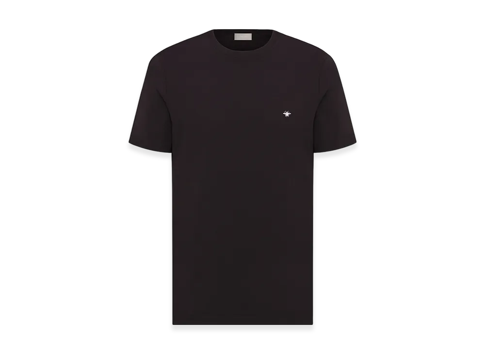 Dior T-Shirt with Bee Embroidery Cotton Jersey "Black"