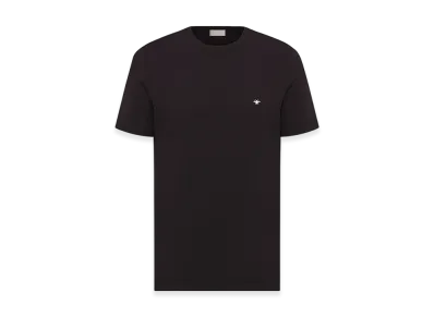 Dior T-Shirt with Bee Embroidery Cotton Jersey "Black"